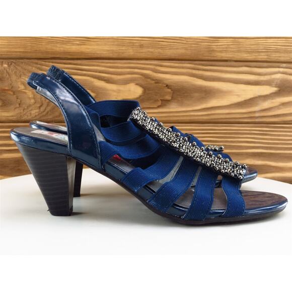 Karen Scott Size 6.5 Strappy Heel Blue Synthetic M Width Neema - Picture 5 of 10